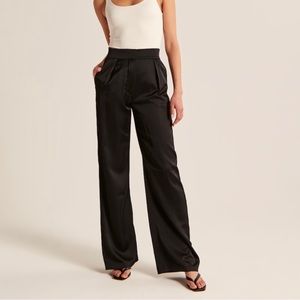 Abercrombie & Fitch Tailored Satin Wide Leg Pant